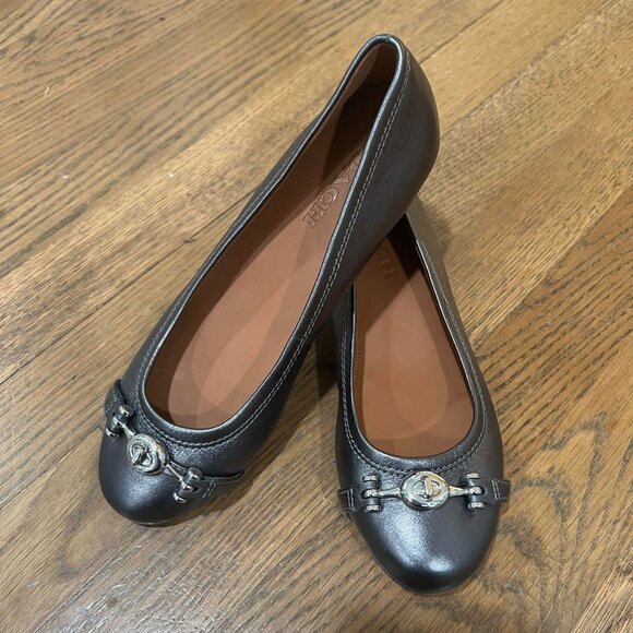 NEW Coach Leila Ballet Flats Leather Gunmetal Size 6B - Picture 1 of 5